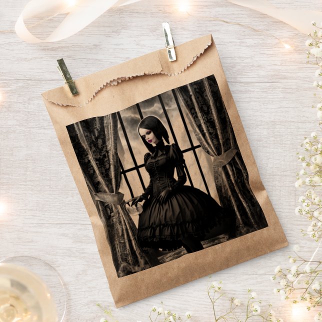 Gothic Girl and Haunted Mansion Favour Bags (Clipped)