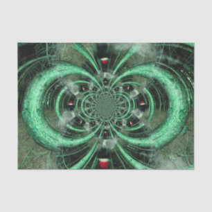 Gothic Girl Black Green Forest Abstract Surreal Tissue Paper