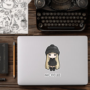 Gothic Girl Cute Girly Anime Cartoon Personalised