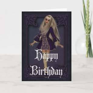 Gothic Girl Design 3 Happy Birthday Card