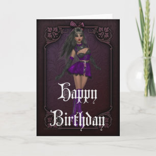 Gothic Girl Design 4 Happy Birthday Card