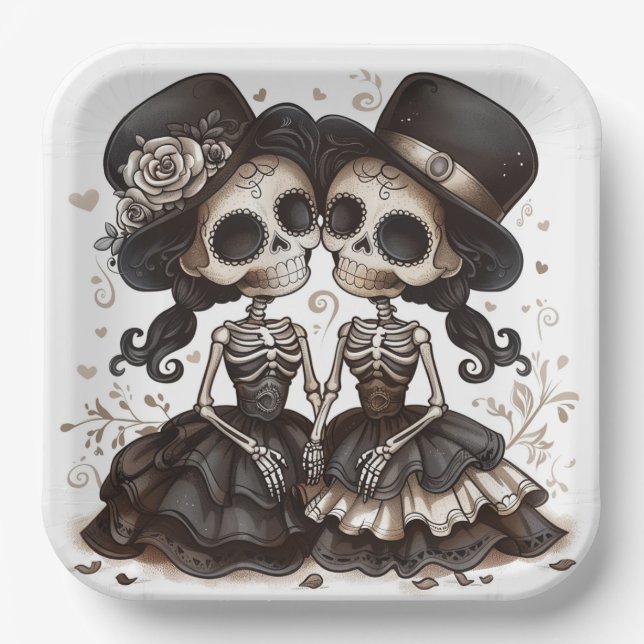 Gothic Girl Friends Paper Plate (Front)