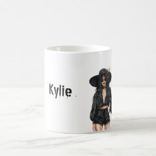 Gothic Girl Hat Shorts Personalised Coffee Mug