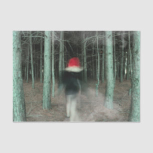 Gothic Girl Modern Black Red Forest Tissue Paper