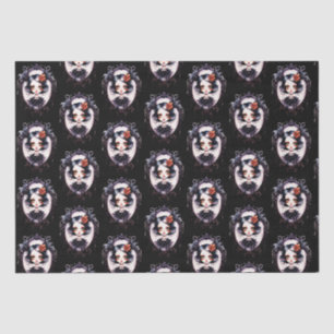 Gothic Girl Victorian Mirror Black Halloween Tissue Paper