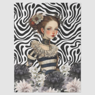 Gothic Girl Vintage Florals Decoupage & Craft Tissue Paper