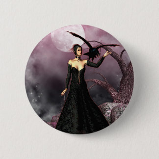 Gothic Girls Red Witch fantasy button