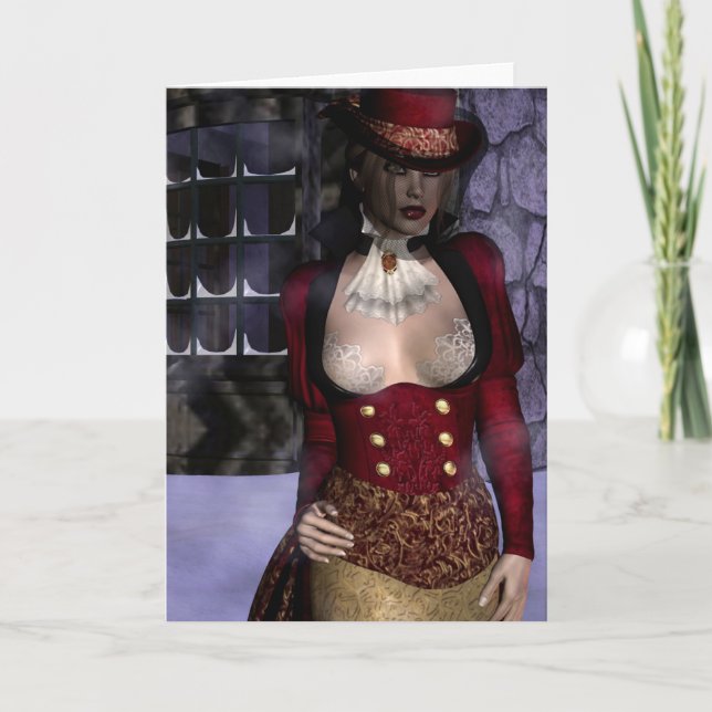 Gothic Girls Victorian Winter greeting card (Front)