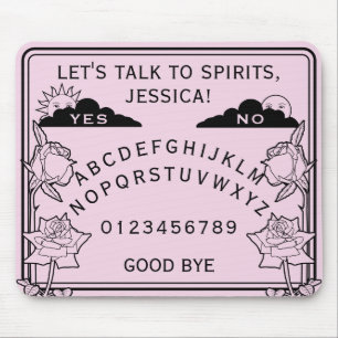 Gothic Girly Pastel Pink Spirit Board Floral  Mouse Mat