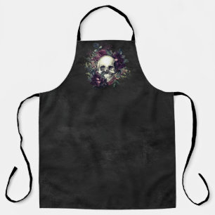 Gothic Glam Apron Skull and Roses