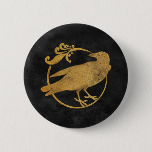 Gothic Glam Button Raven Black