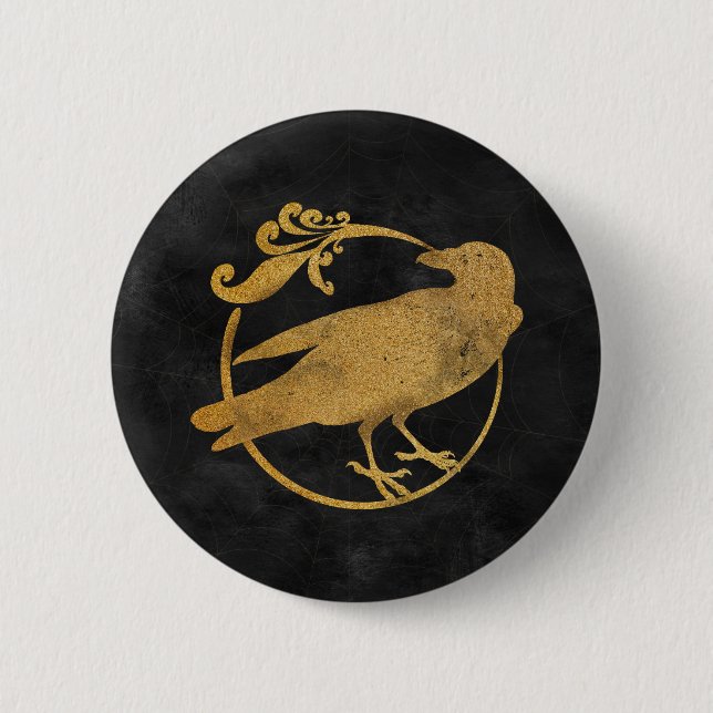 Gothic Glam | Button | Raven | Black (Front)