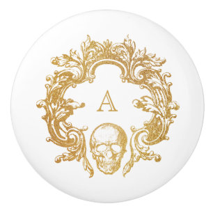 Gothic Glam   Ceramic Knob   White