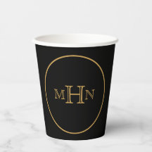 Gothic Glam | Paper Cup | Monogram | Black