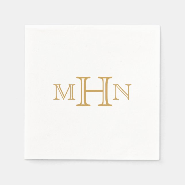 Gothic Glam | Paper Napkins |  Gold Monogram (Front)