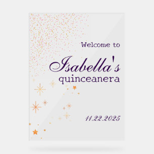 Gothic Glam Quince glitter purple Acrylic Sign