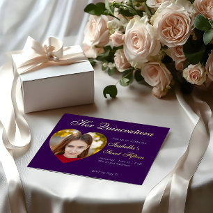 Gothic Glam Quince photo heart Foil Invitation 