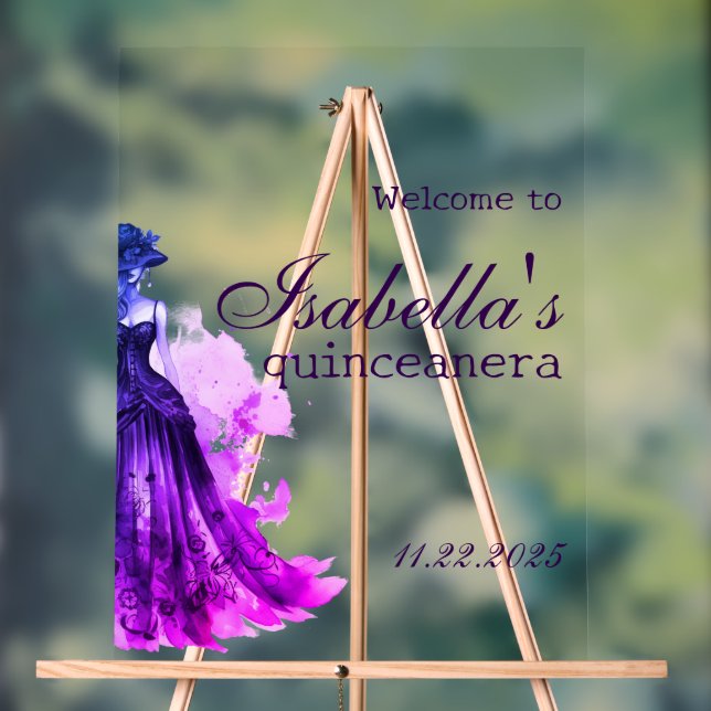 Gothic Glam Quince  purple Acrylic Sign (Neutral)