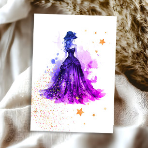 Gothic Glam Quince  purple RSVP card