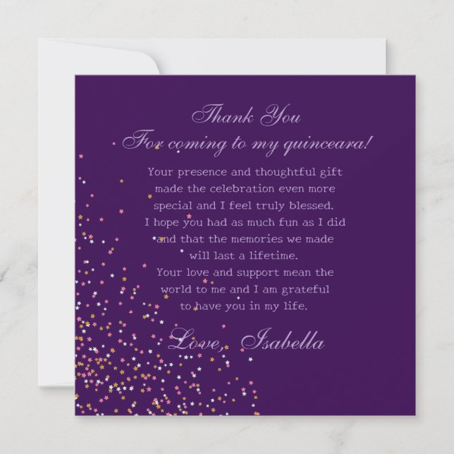 Gothic Glam Quince  purple Thank You Card (Front)