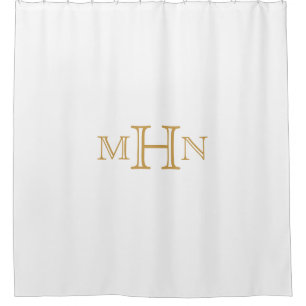Gothic Glam   Shower Curtain   Monogram   White