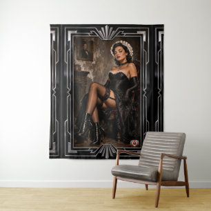 Gothic Glamour Study And Allure Of Thalia Belmonte Tapestry