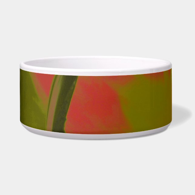 Gothic Gloomy Red Tulip Dog Bowl (Left)