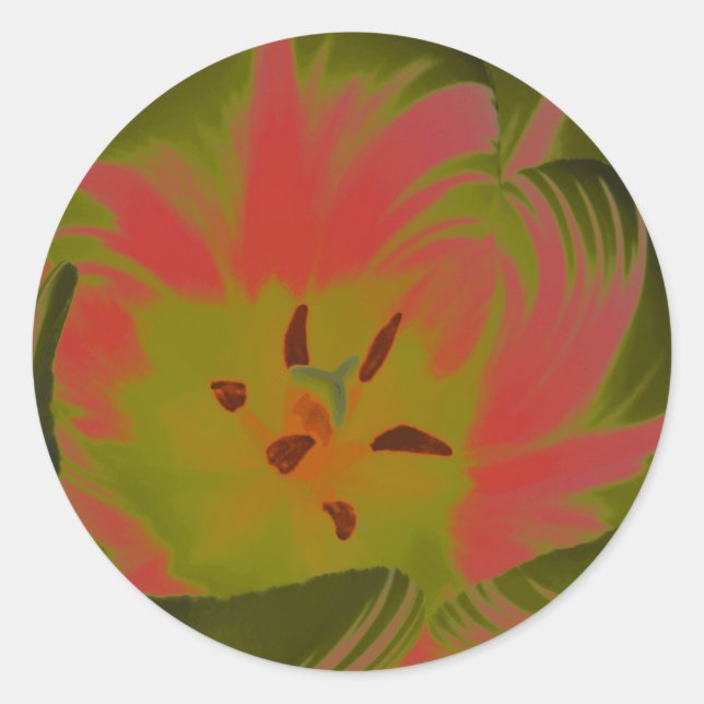 Gothic Gloomy Red Tulip Sticker (Front)