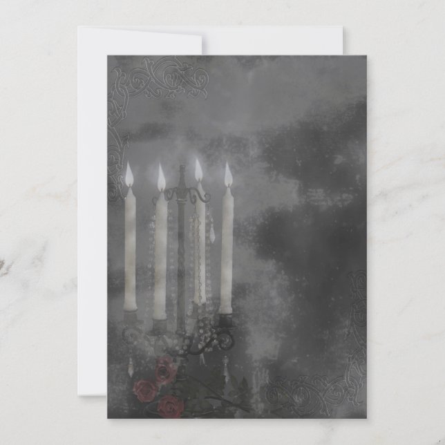 Gothic Glow Candle Light Roses Wedding set Invitation (Front)