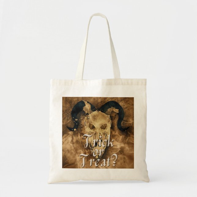 Gothic Goat Halloween Trick Or Treat Tote Bag (Front)