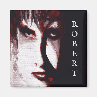 Gothic God Post Punk Goth Music Man Portrait Art Magnet