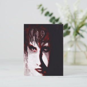 Gothic God Post Punk Goth Music Man Portrait Art Postcard