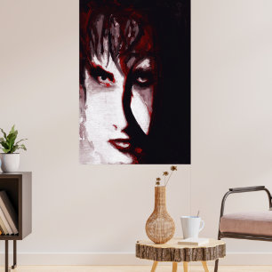 Gothic God Post Punk Goth Music Man Portrait Art Poster
