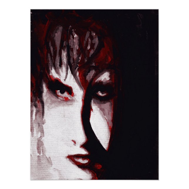 Gothic God Post Punk Goth Music Man Portrait Art Poster (Front)
