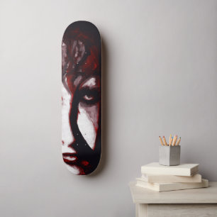Gothic God Post Punk Goth Music Man Portrait Art Skateboard