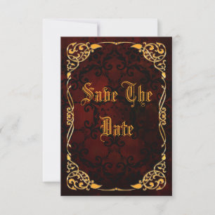Gothic Gold Framed 35th Birthday Save The Date