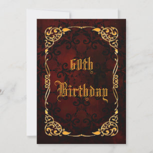 Gothic Gold Framed 60th Birthday Invitation