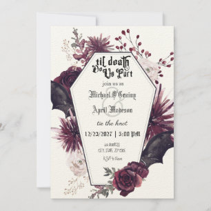 Gothic Goth Dark Bats Wedding Invitation