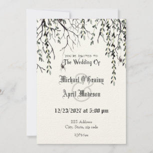 Gothic Goth Dark Web Wedding Invitation