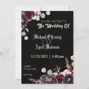 Gothic Goth Dark Web Wedding Invitation