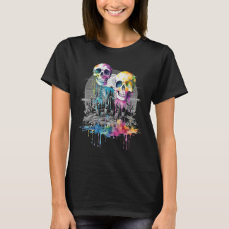Gothic Graveyard Haunted Color Specter Skulls Unle T-Shirt