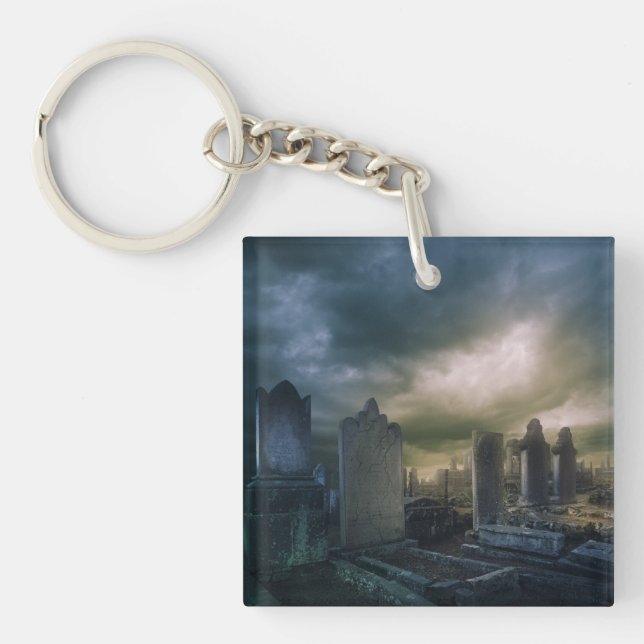 Gothic Graveyard Key Chain (Front)