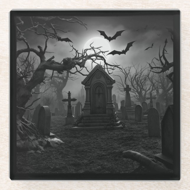 Gothic Graveyard Under the Full Moon Coaster   (Front)