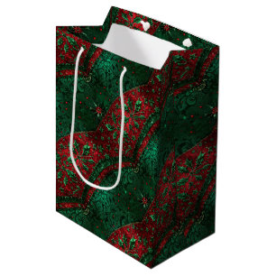 Gothic Green and Red Christmas Medium Gift Bag