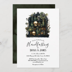 Gothic Green Apothecary Alchemy Handfasting Invitation