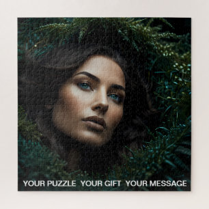 Gothic Green Dark Forest Girl Jigsaw Puzzle