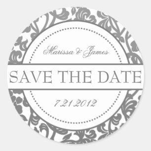 Gothic Grey & White Flourish Envelope Seals