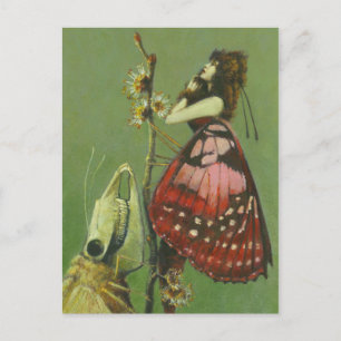 Gothic Grim Moth Lady  Postcard