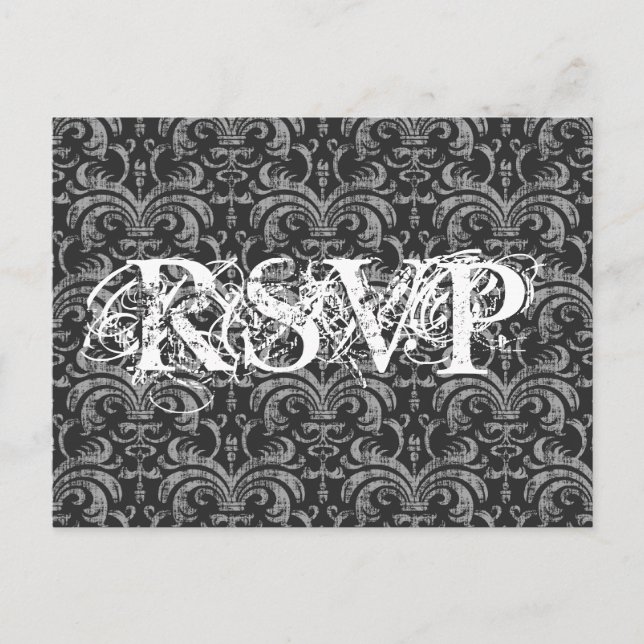 Gothic Grunge All Occassion RSVP Response Invitation Postcard (Front)