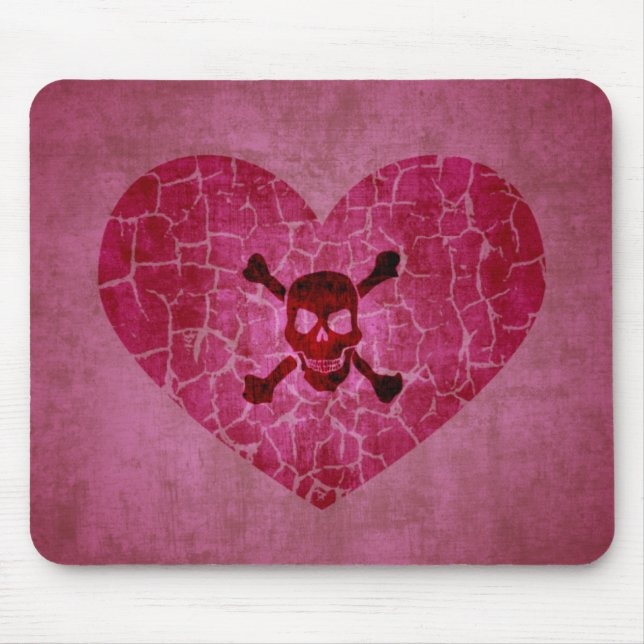 Gothic Grunge Broken Heart Mouse Mat (Front)